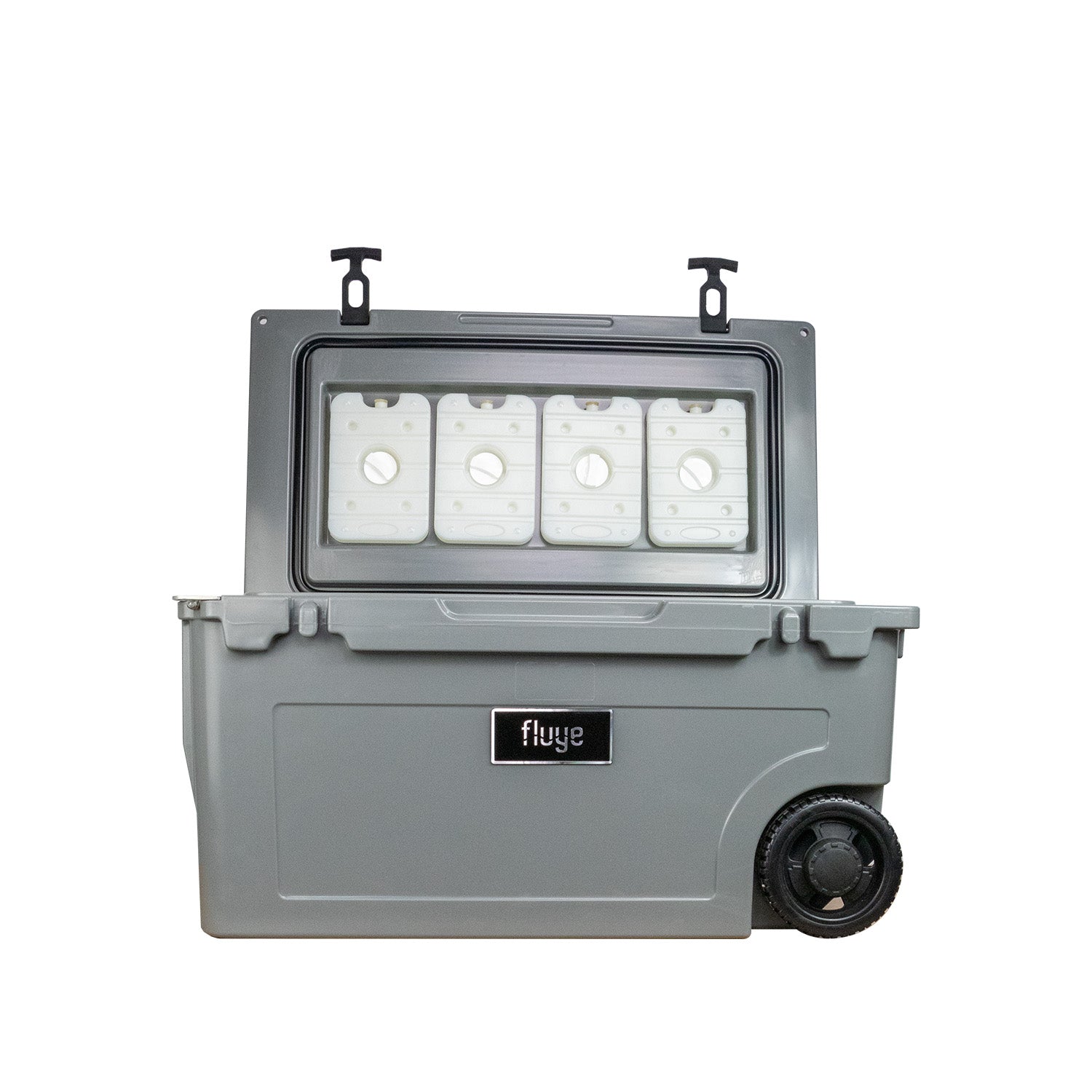 Image of  El Fluye Cooler llegó a revolucionar la manera que vamos a la playa, de camping, pesca y las actividades Outdoor. Color grey.