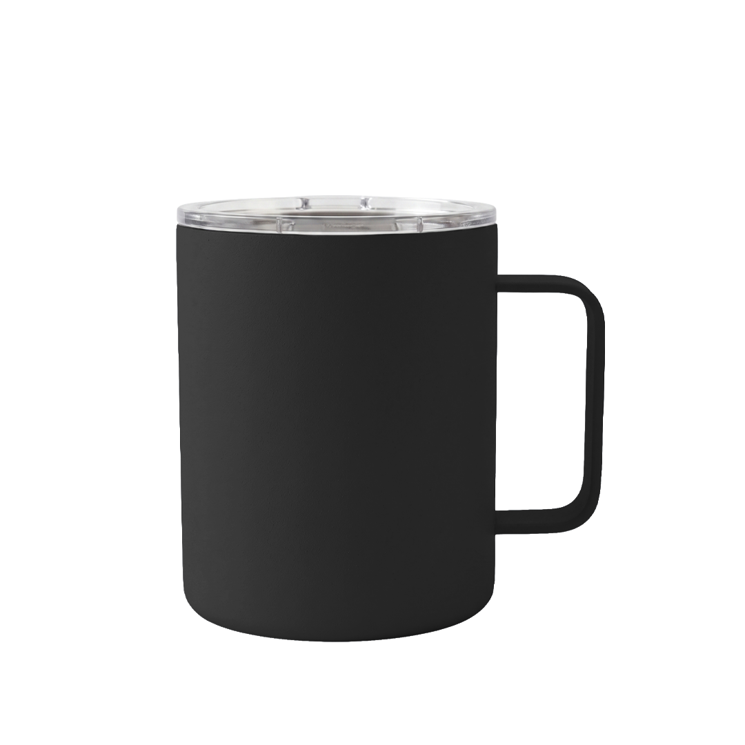 Image of Mug de acero inoxidable con asa ergonómica y tapa magnética de cierre rápido. Pensado para acompañar al usuario durante la jornada laboral: el imán permite tapar y destapar con una sola mano, sin perder la tapa ni interrumpir la lectura/llamada/escritura/reunión.